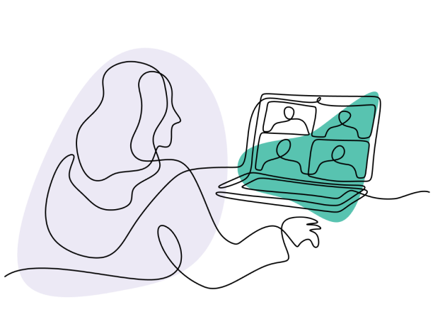 Person attending a workshop on Zoom
